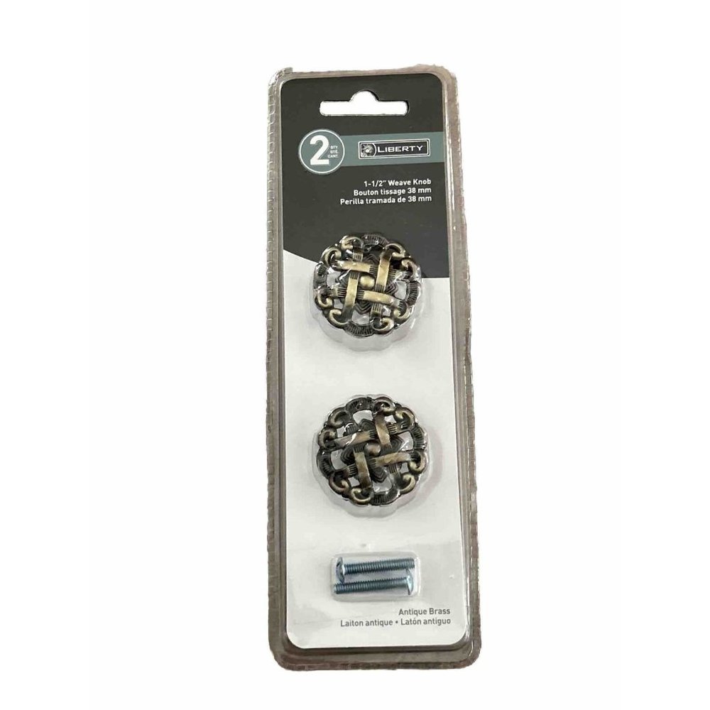 Liberty P77200L-AB-U 1-1/2" Weave Knobs Antique Brass